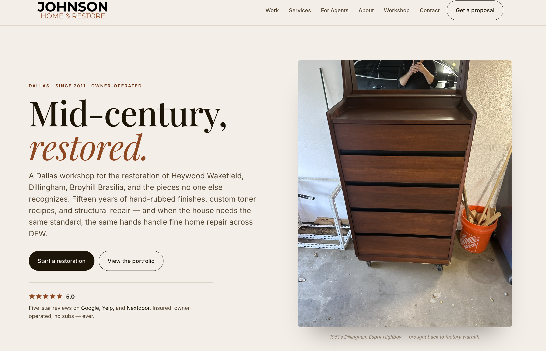 I rebuilt johnsonhomerestore.com from scratch. Here's why.